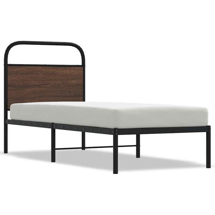 VidaXL Bed Frames Without Mattress 75x190cm Brown Oak Engineered Wood, Bedroom Furniture, Single Bed, Bed Base, 4100297