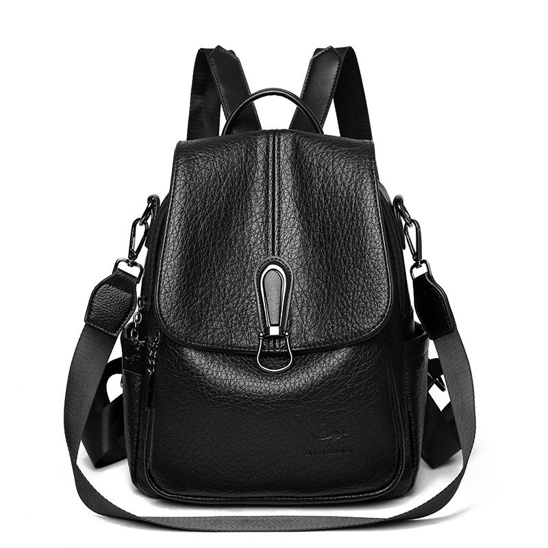 Vintage Backpack Women's PU Backpack Large Capacity Multifunctional Shoulder Bag