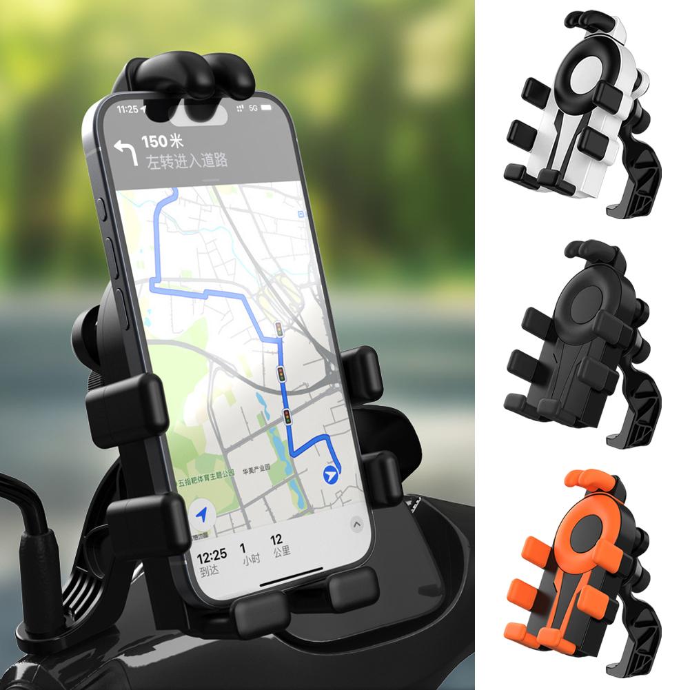 Universal Anti-Shock Motorcycle Phone Mount Vibration Dampening Handlebar Holder for Bicycle GPS Navigation Grip Adjustable