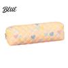 Cute Pen Organizer Heart Print Pencil Case Minimalist Square Pouch