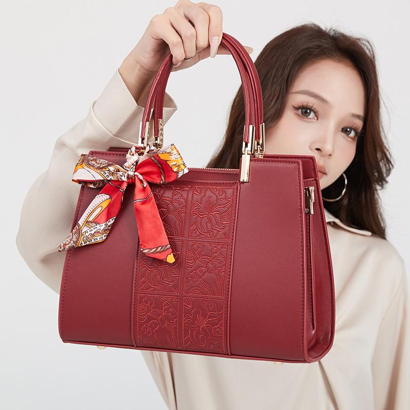 Chinese Retro Women's Handbag Large Capacity Mother Bag Gift Premium Bridal Wedding Bag