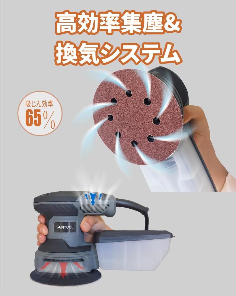 SENTOOL TRS125 Electric Random Corded Orbital Sander with 6 for Car Oil and Scale and Mirror Reduces the Hassle of Manual Polishing with a Single