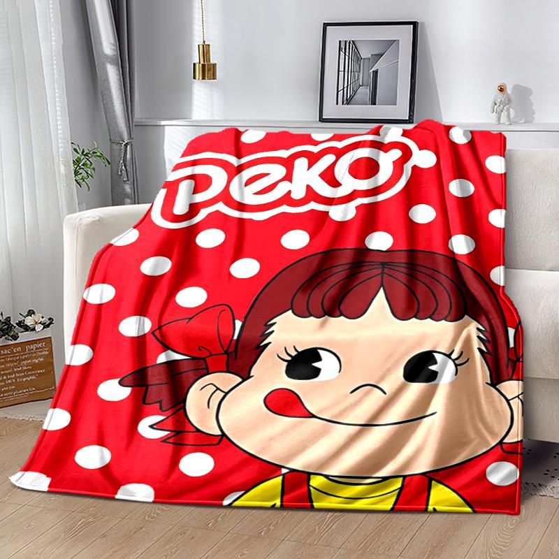 1pc Blanket Peko Chan Print Design, Lightweight Blanket for Sofa, Bed- Soft &Warm, Gift for All Seasons like Christmas, Halloween