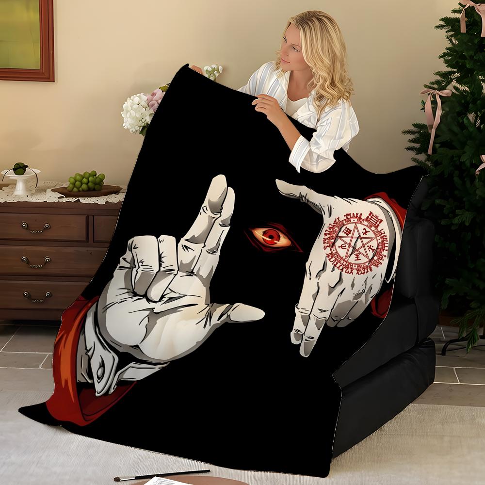 Anime H-Hellsing Throw Flannel Blanket, Soft Warm, Durable & Washable cute Cool