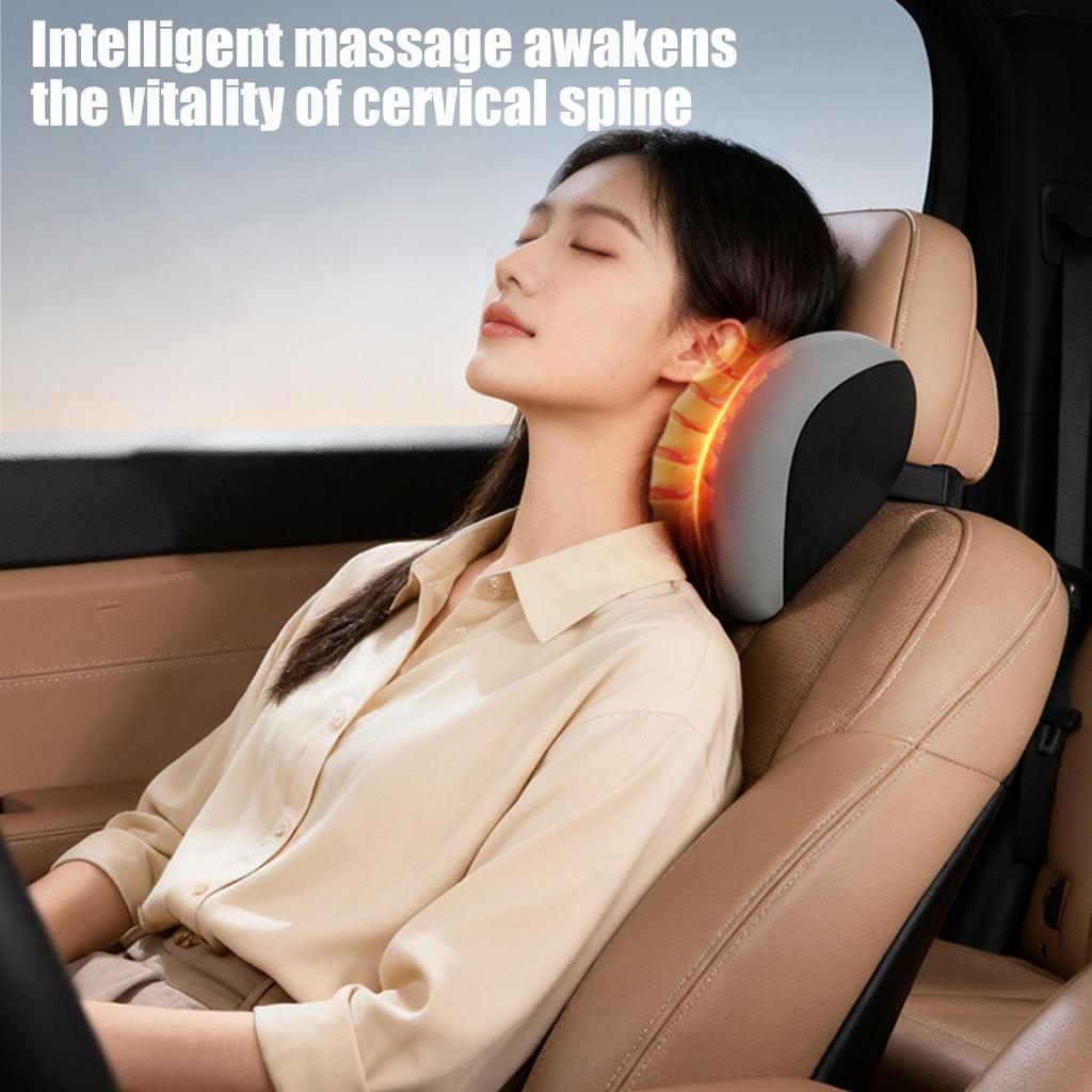 Car Neck Pillow for Driving, Electric Massage Auto Head Support Cushion for Drivers Trucks Sedans SUVs RVs Vehicle Accessories