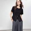 Women's Elegant Ruffle Patchwork Short Sleeve Top