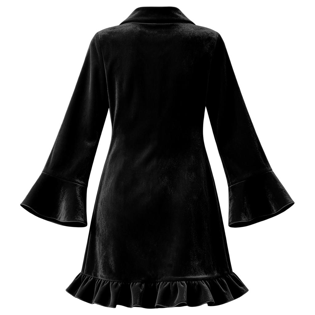 Women's Long Sleeve Collared Dress for Casual Work and Everyday Wear
