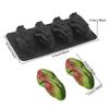 4-Cell Design Pistachios Chocolate Mold Coffee Bean-shaped 3D Simulated Durian Flesh Design Mousse Cake Mould