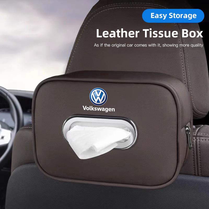 Valve Stems Caps Leather Car Tissue Box Sun Visor Seat Back Hanging Bag Accessories For Volkswagen VW RLine R GTI Golf Amarok Ph zg1