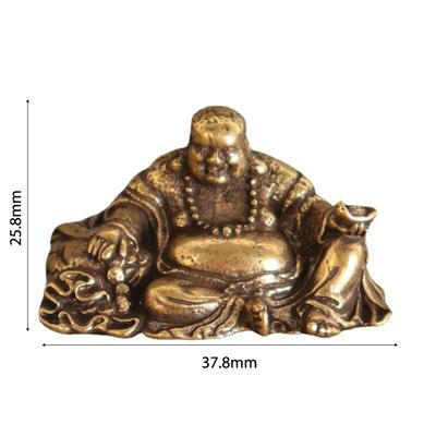 Pure Copper Maitreya Buddha Small Statue Feng Shui Ornament Home Decoration