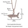 THE BLING KING SHARK Letters Pendant 2 Colors Plated Full Iced Out Bling Cubic Zirconia Necklace Luxury Hiphop Jewelry For Gift