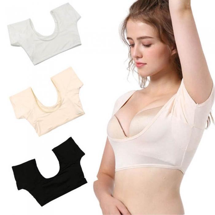

[Sisters] Summer Underarm Sweat Care Pad Essential Easy-to-Wear Short Top (7147616) White (XL)_66~88