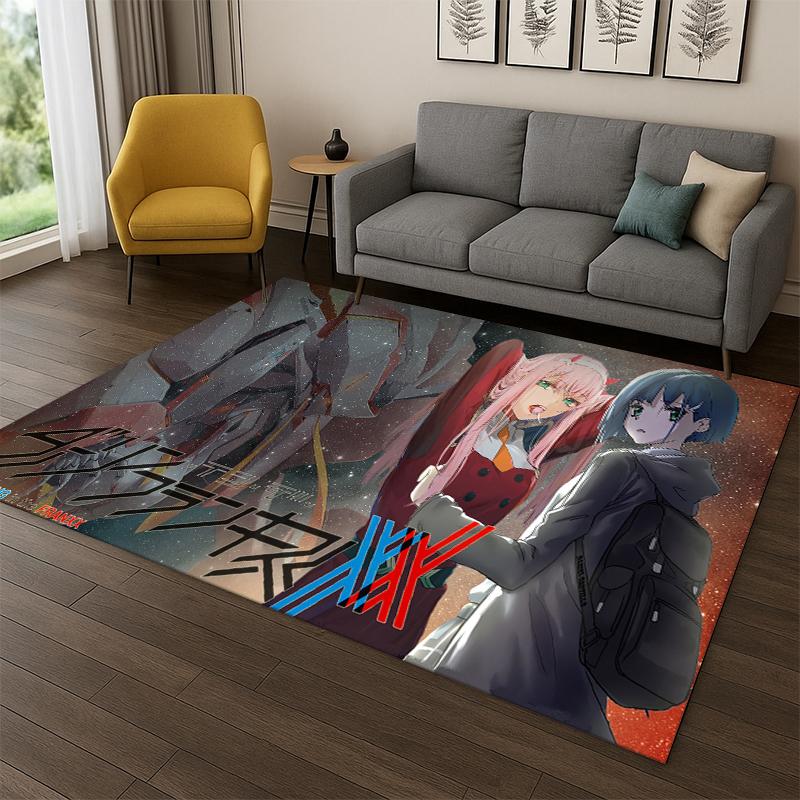 Sexy Girl Zero Two DARLING in FRANXX Cartoon Carpet Rug for Bedroom Living Room Sofa Doormat Home Decor,Kid Area Rug Non-slip