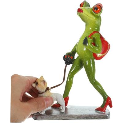 Frog Figurine Walking Frog Walking Dog Ornament Frog Garden Sculpture Desktop Outdoor Frog Decor Resin Frog Figurine Resin Frog Decor Frog Ornament
