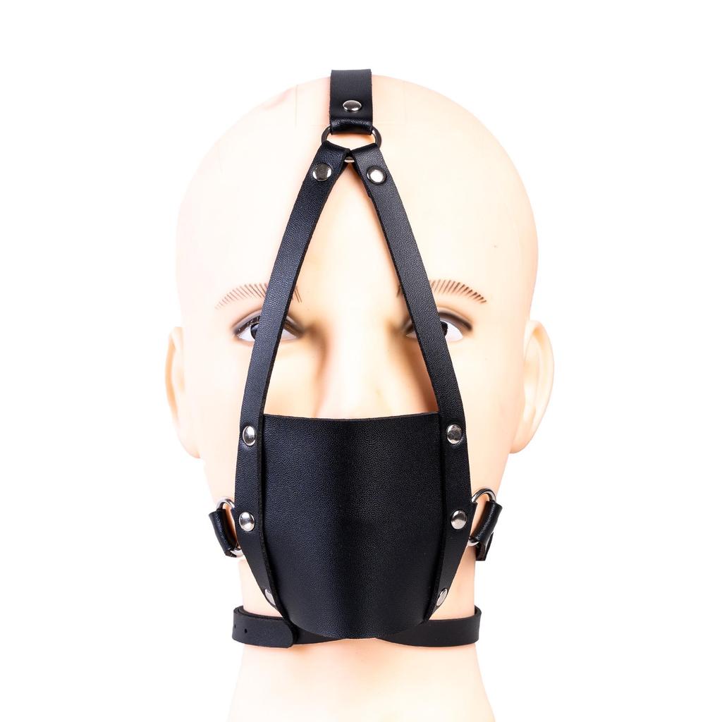 Aisile Adult Black Harness Anti-Vomiting Silicone Mouth Gag