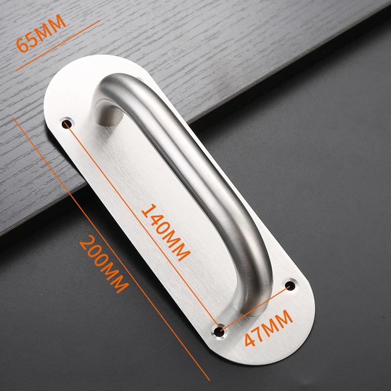 Pull Push Door Plate Handle Stainless Steel Heavy Duty Barn Door Pull for Shed Commercial Fire Door Mounting Accessories