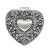 ABWR-2X Classic Vintage Antique Heart Shape Jewelry Box Ring Small Trinket Storage Organizer Chest Christmas Gift,Silver