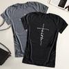 Women Short Sleeve Summer Faith Letter Print T-shirt Graphic Tee Blouse Fashion In Soft And Comfortable Material