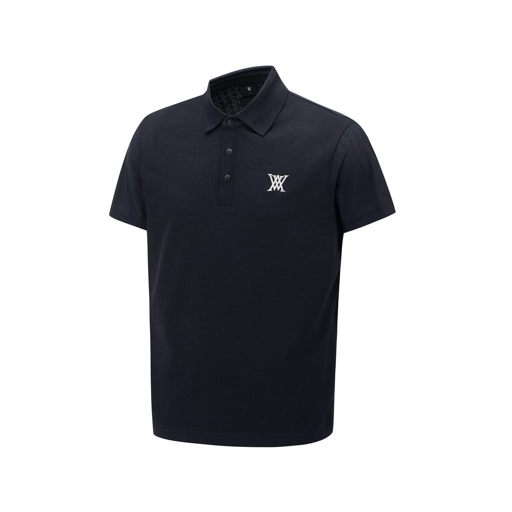ANEW GOLF Men Hybrid Air Hole Short Sleeve Sweater_Da
