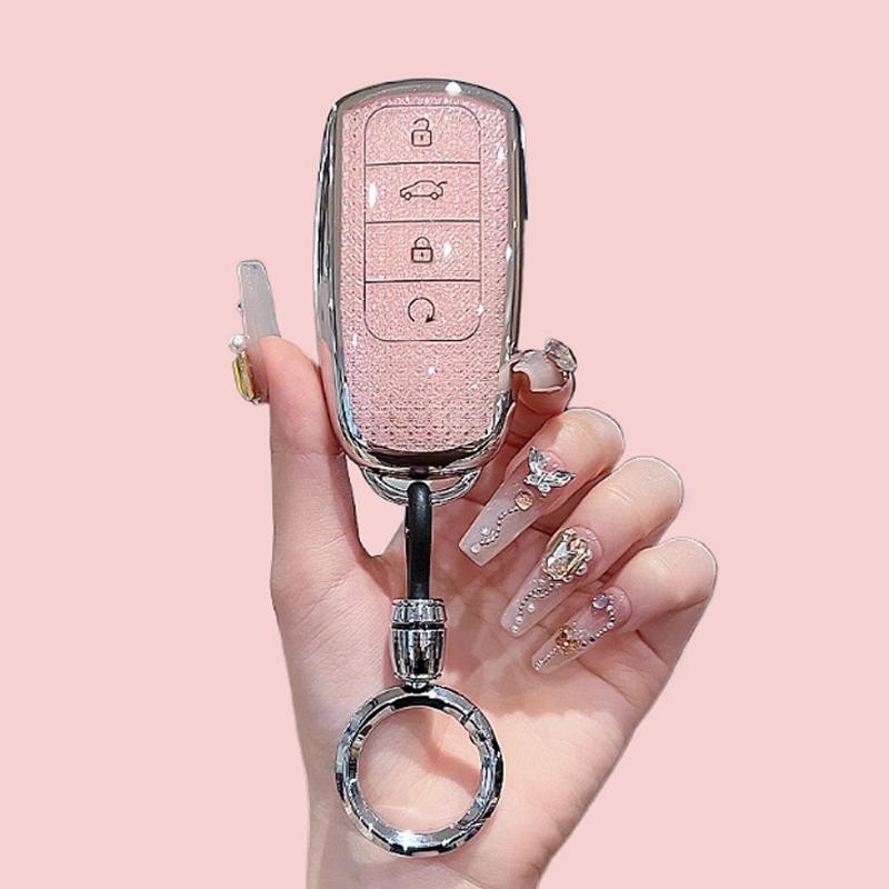Luxury Diamond Pattern Tpu For Chery Jaecoo J7 J8 7 Tiggo 8Plus 8 5 Plus 7Pro Max Omoda 5 C5 Arrizo Car Key Case Cover Fob Bag