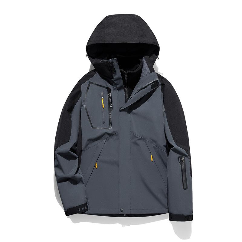 New Outdoor Mountaineering Jacket Men's Three-in-one Removable Autumn and Winter Fleece Thickened Jacket Couple Jacket