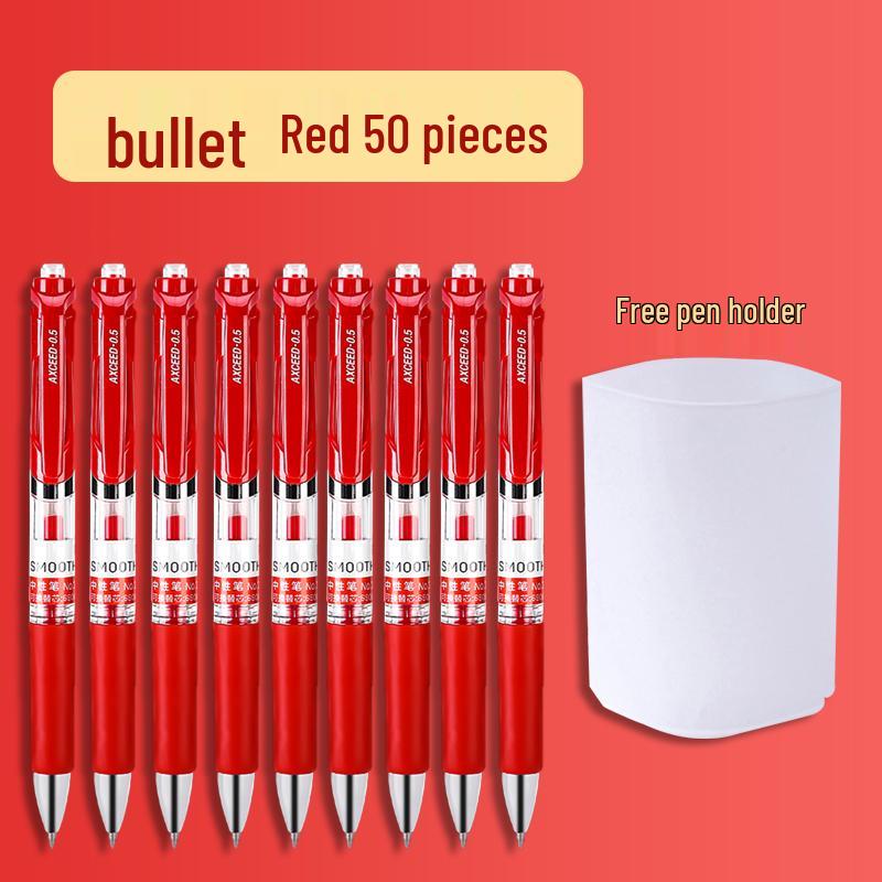Student Special Red Gel Pen: Push-Type Correcting Pen for Homework & Signatures