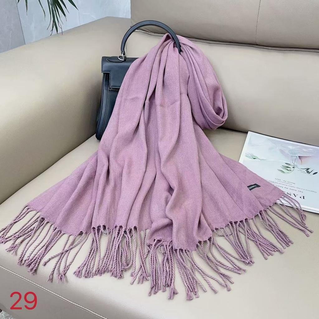 Damen Schal aus einfarbigem Imitationskaschmir, Damen einfarbiger warmer Schal, Stola, Winter Jahresversammlung Geschenk Schal