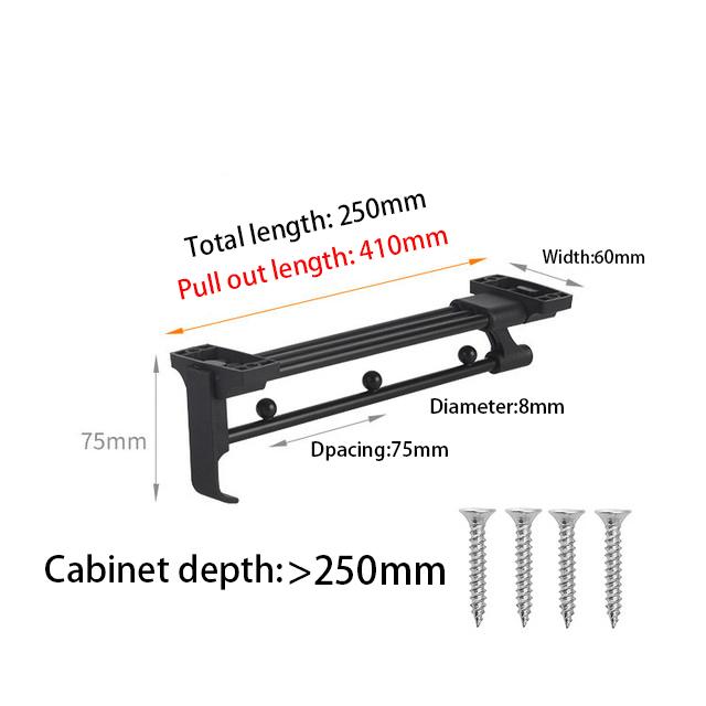 Upgrade Top Loading Adjustable Clothes Rails Wardrobe Pull Out Retractable Cabinet Clothes Hanger Closet Rod Organizer Rack