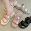 Thick-soled Silver Simple Temperament One-word Cool Slippers Women's Shoes Wear 2025 New Summer with Skirt Sandals