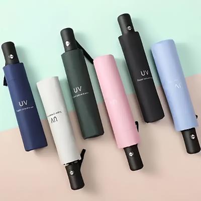 1Pc 8 Rib Mini Folding Automatic Umbrella Portable Windproof Light Children Women Men Parasol Umbrella Anti UV Rain Sun Umbrella