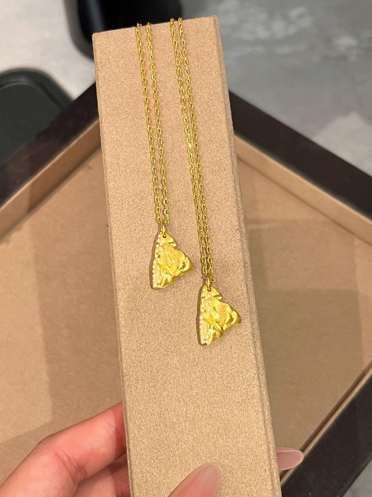 Guofeng Samt Jinshan Punkt Diamant Halskette Berggipfel Anhänger Damen Premium Gefühl Schlüsselbein Kette