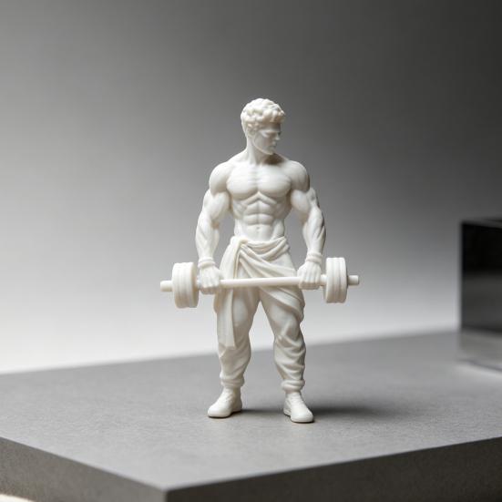 Fitness Ornament 3D Printed Muscle Man Ornament, Fitness-Themed Sculpture for Bodybuilders, Iron Master Statue Sports Figure Weightlifting Home Office