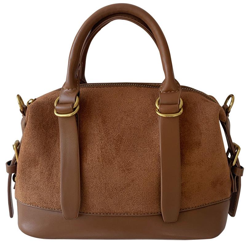 Retro brown suede handbag bag women's winter 2026 new Korean bag multi-functional messenger bag