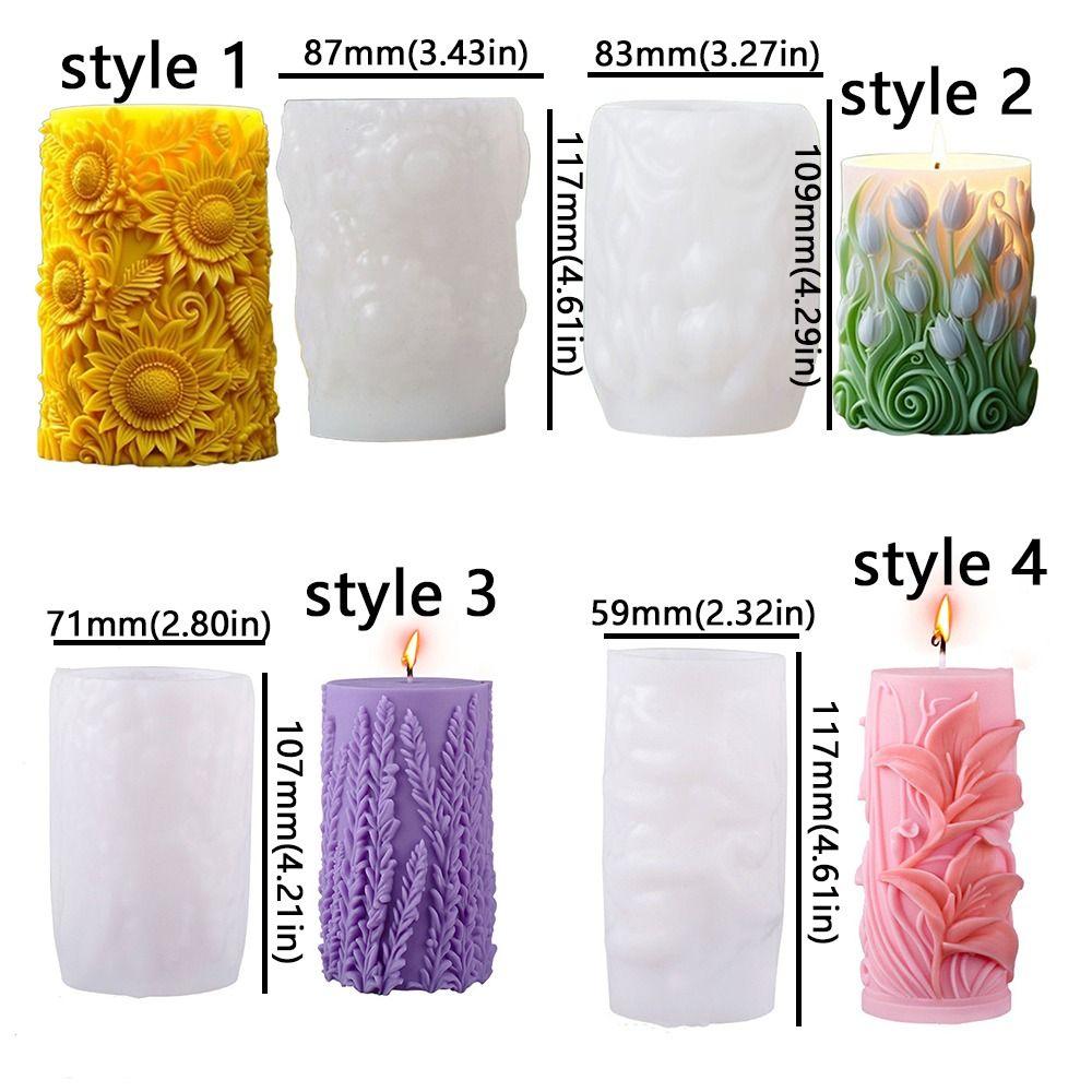 3D Carved Pattern Aromatherapy Mold Flexible Epoxy Resin Mold Candle Making Tools Soap Making