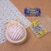 Pin Holder Wood Pin Cushion with 100Pcs 38mm Long Straight Sewing Pin for Fabric Sewing Dressmaking Needlework