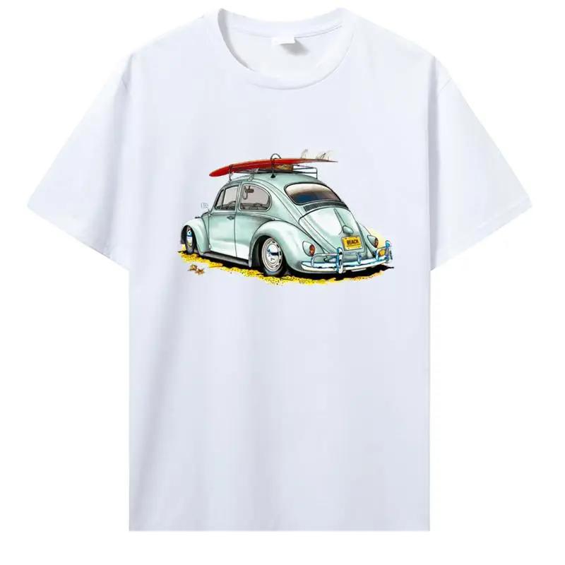 Classic Car Tops T Shirt Classic Car Pattern TShirt For Men Creative Graphic O-neck Custom Printed Cotton T-shirt 42819