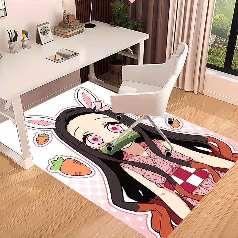 Demon Slayer Nezuko2 Printed Absorbent Washable Carpet, Non-Slip Bathroom Mats, Kitchen Rugs, Yoga Mat,Living Room Entrance, Camping Picnic Rugs