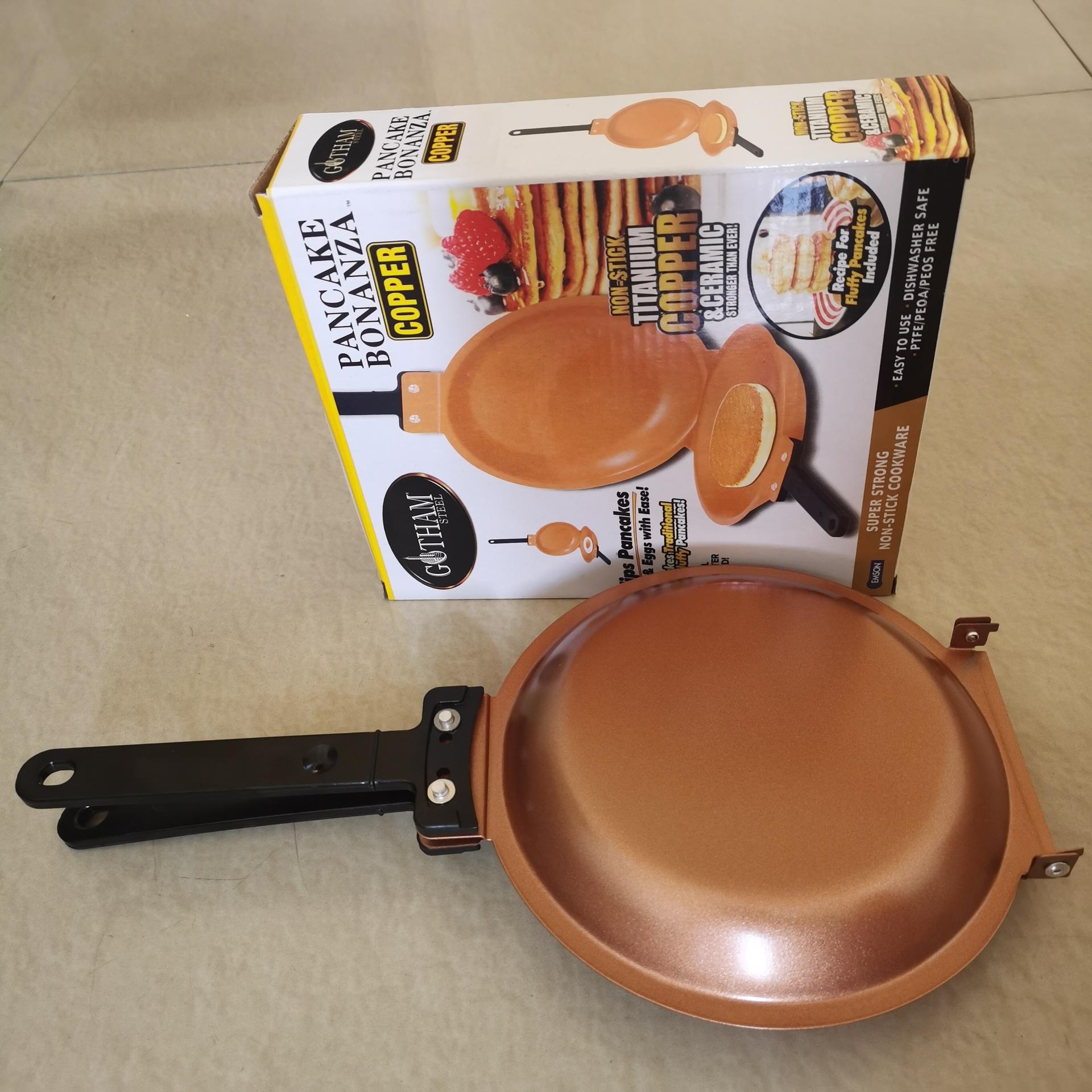 

New Double Side Titanium Steel Coating Flip Frying Pan for Kitchen Omelet Steak Ham Pans Kitchen Stove Utensils Cooking Pot золотий