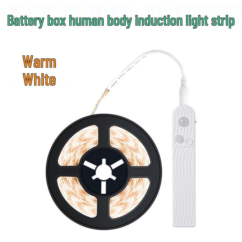 Battery-Powered Flexible LED Strip Lights with Motion Sensor, Dimmable 2835 LEDs.