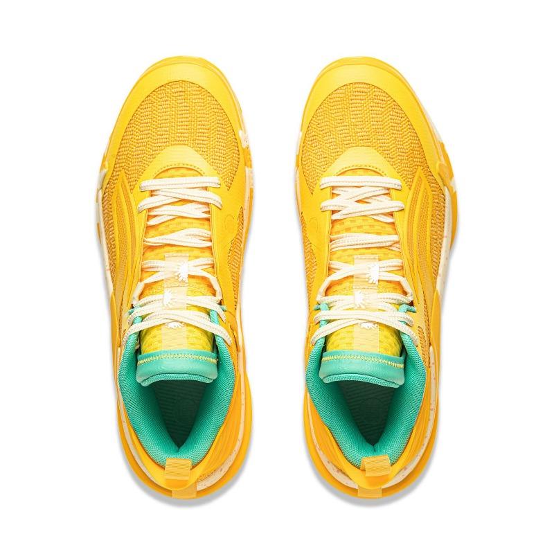 Li-Ning Kongxi 10 Men Mid Top Basketball Shoes Bright Yellow ABAU017-4