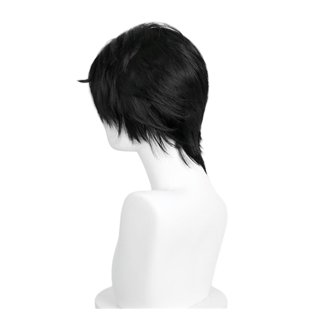 Black Oblique Bangs Anti-upturned Short Hair Synthetic Wig | Animated KPop Demon Hunters Figure Qin Yu Cosplay Wig