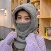 Lamb Wool To Keep Women Warm In Winter, Thickened Anti-wind and Cold, Ear Protection, Face, Scarf, Mask, Integrated Hat, Cycling