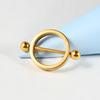 1 Paar Chirurgischer Stahl Schwarz Vergoldet Brustwarzenpiercing Runder Creolen Langhantel Brustwarzenschild Frauen Sexy Piercingschmuck 14G