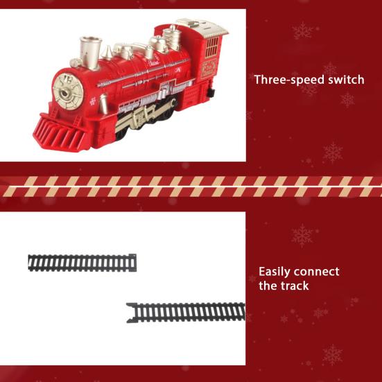 Kids Electric Train Toy Kit with Track Accessories Toddlers Educational DIY Track Building Christmas Mini Classical Train Toy with Light Music