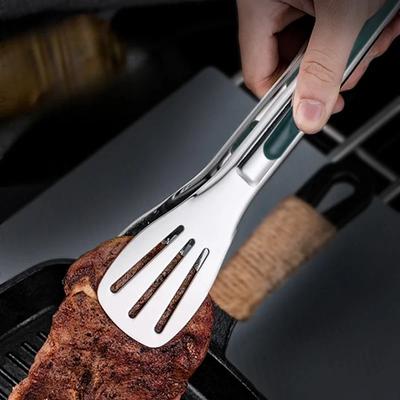 1 STÜCK Neuer Edelstahl Koreanischer Stil Grill Lebensmittelzange Kommerzielle Küche Silikon Dreireihig Lebensmittel Grillzange Utensilien