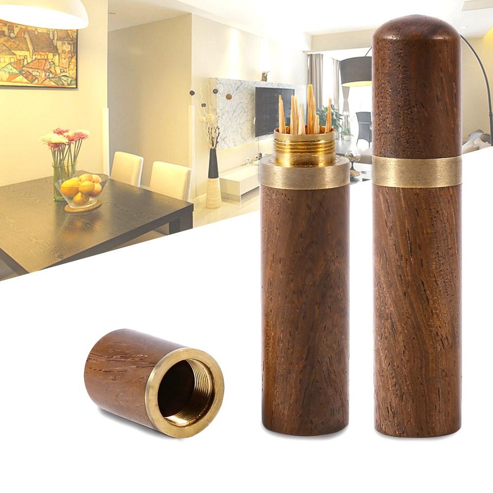 Natural Wood Tootick Holder Capsule Case Portable   Craft (Blackwood)