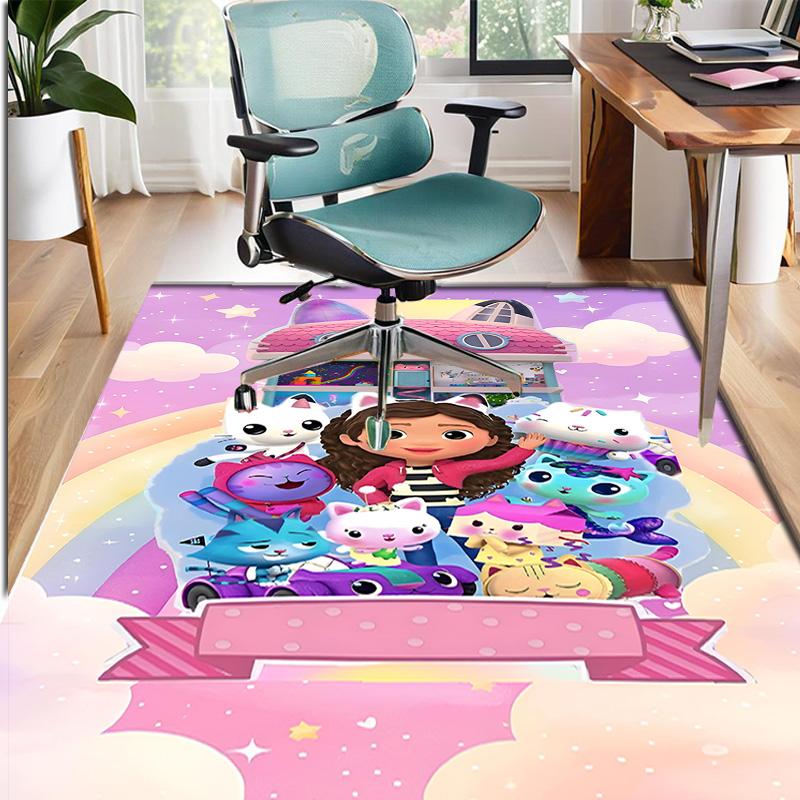 Gabby's Dollhouse Pattern Rug, Indoor/Outdoor Mat, for Picnic, Gameroom, Bedroom, Office, Living Room, Home Decor Carpet, Birthday Gift