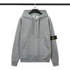 STON Basic Solid Color Compass Patch Fleece Hoodie Long Sleeve Pullover Sweatshirt for Men Women