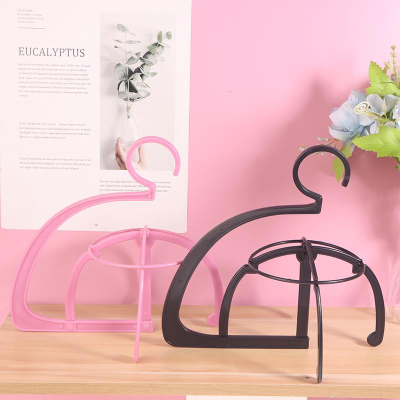 High Quality Wig Stands Plastic Hat Display Wig Stand Holders For Hair Extension Wigs Black Purple Wig Hanger Stand Holder