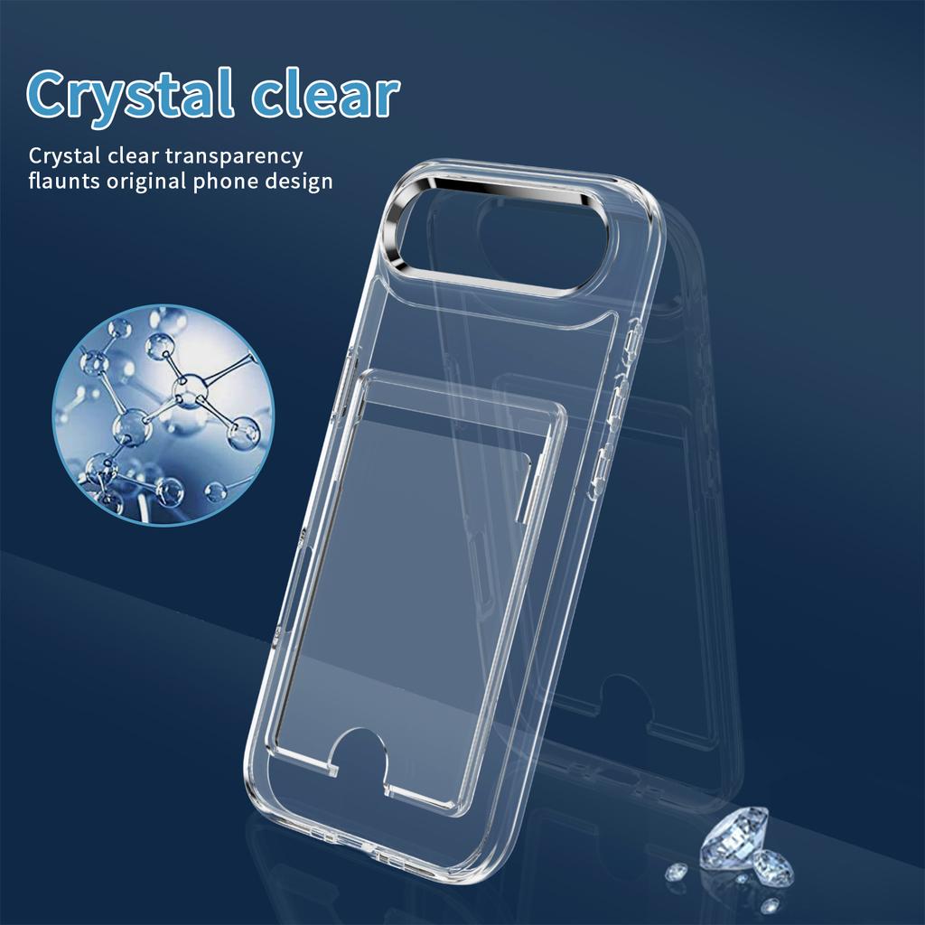 For iPhone 17 Air Clear Case TPU+PC+Acrylic Cell Phone Case with Card Holder